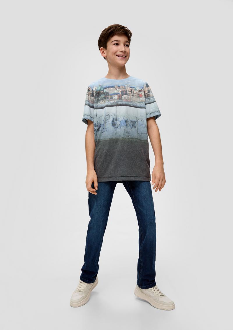 s.Oliver T-Shirt mit Fotoprint - schwarz