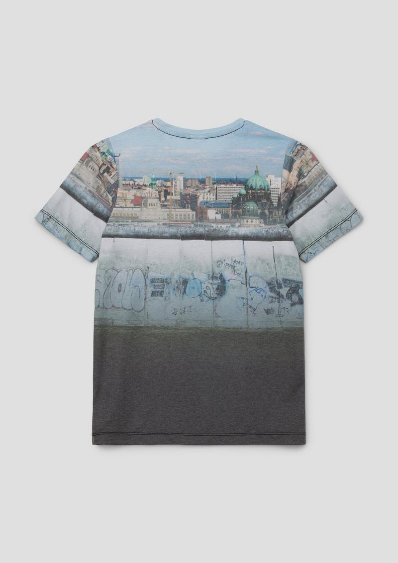 s.Oliver T-Shirt mit Fotoprint - schwarz