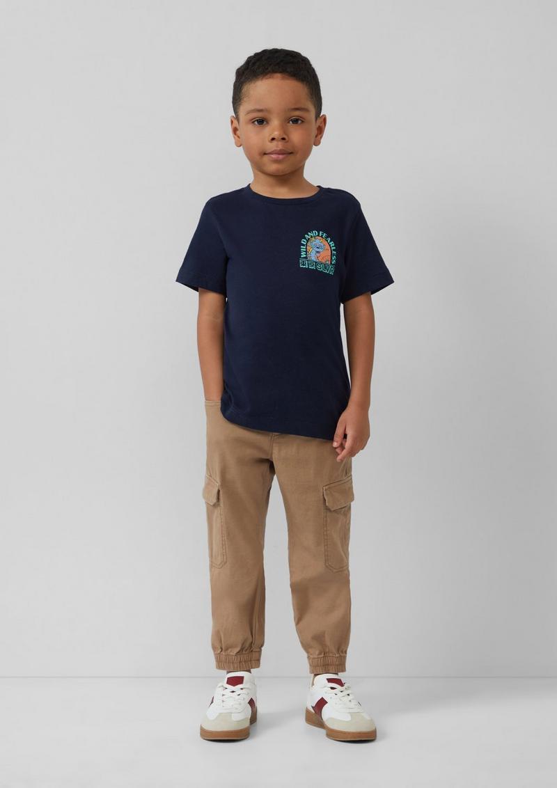 s.Oliver T-Shirt aus Baumwolle mit Frontprint - navy