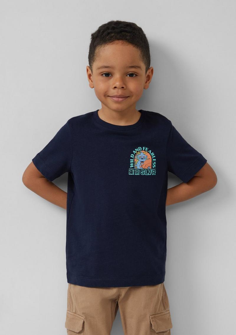 s.Oliver T-Shirt aus Baumwolle mit Frontprint - navy