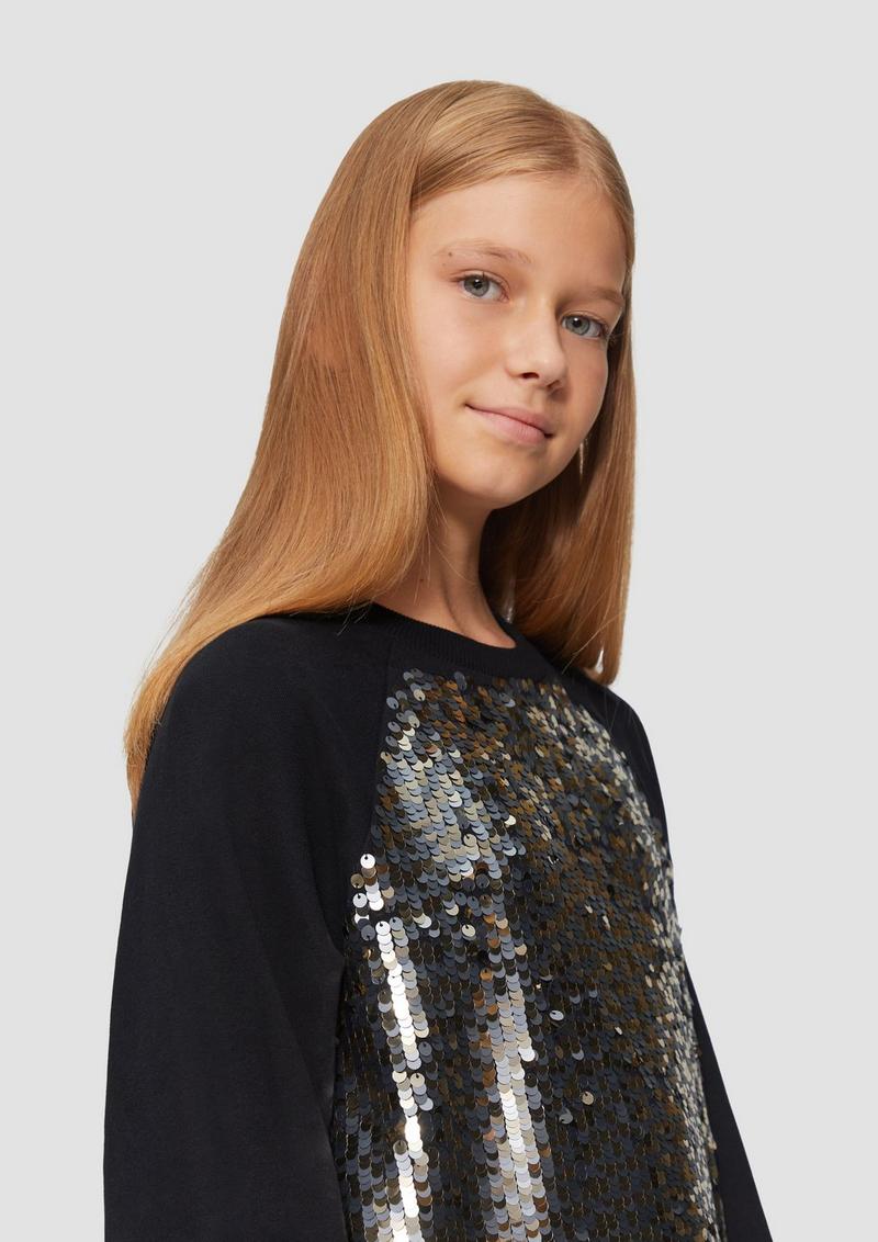 s.Oliver Sweatshirt mit Pailletten - schwarz
