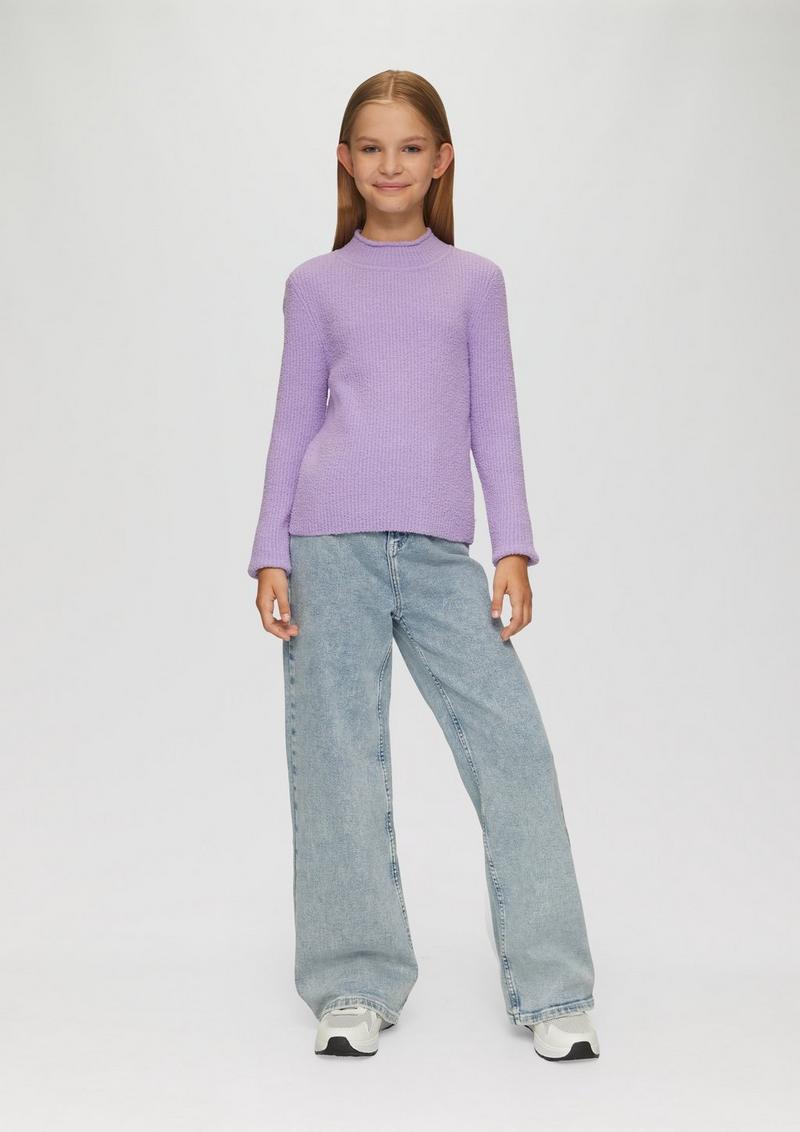 s.Oliver Gerippter Strickpullover im Slim Fit - lavendel