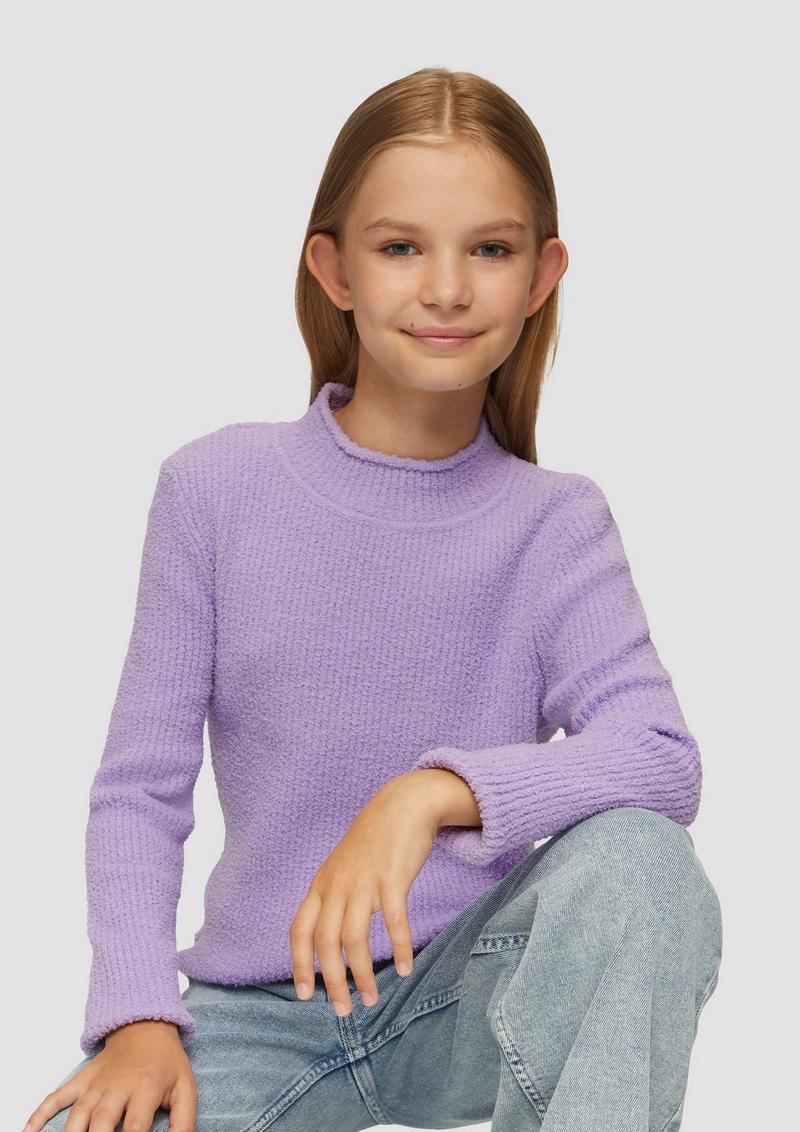 s.Oliver Gerippter Strickpullover im Slim Fit - lavendel
