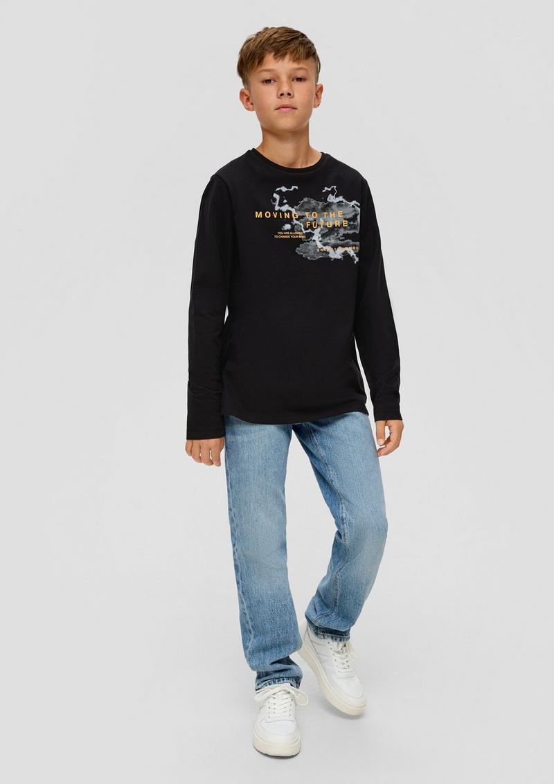 s.Oliver Longsleeve mit Frontprint - schwarz