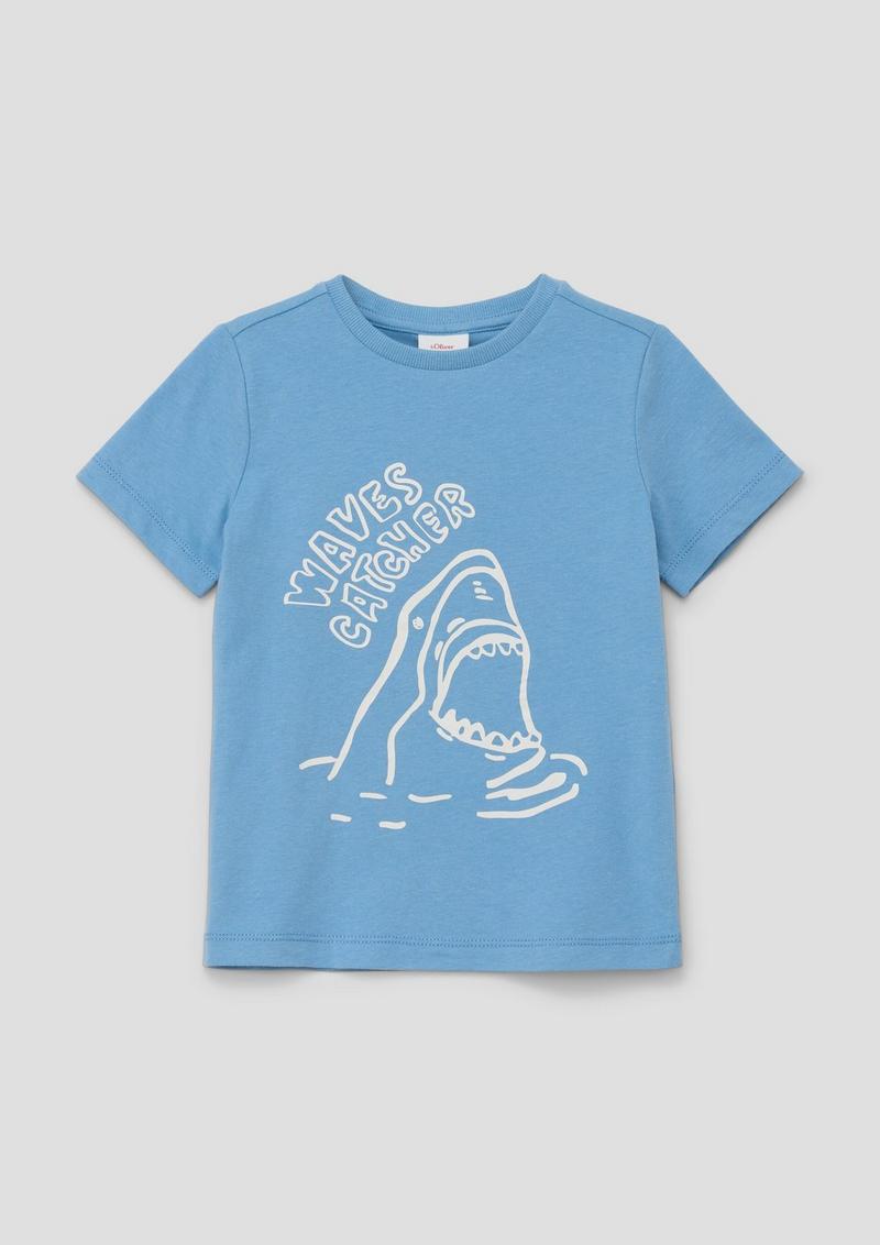 s.Oliver T-Shirt mit Frontprint - hellblau