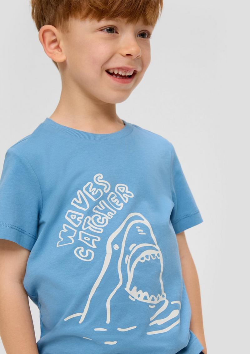 s.Oliver T-Shirt mit Frontprint - hellblau