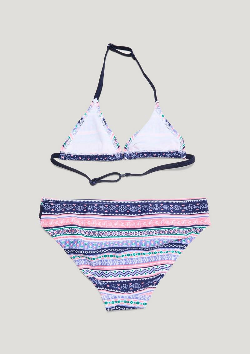 s.Oliver Gemusterter Neckholder-Bikini - blau