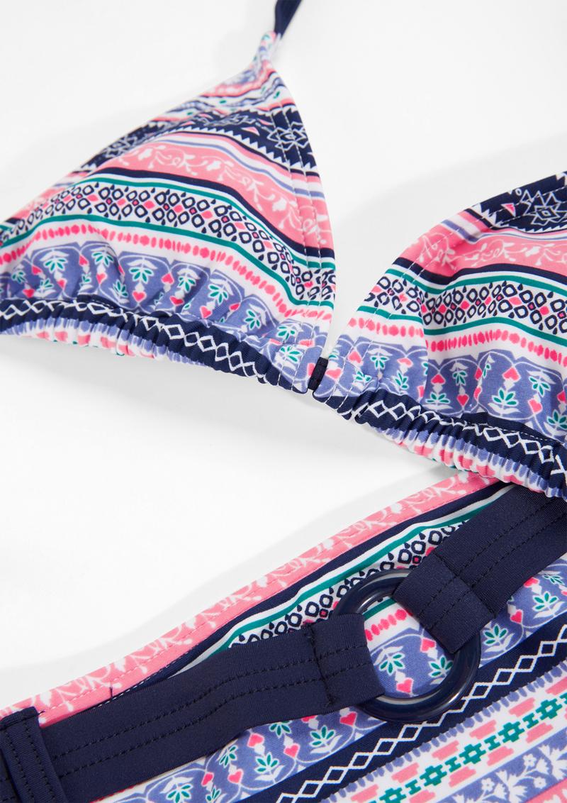 s.Oliver Gemusterter Neckholder-Bikini - blau