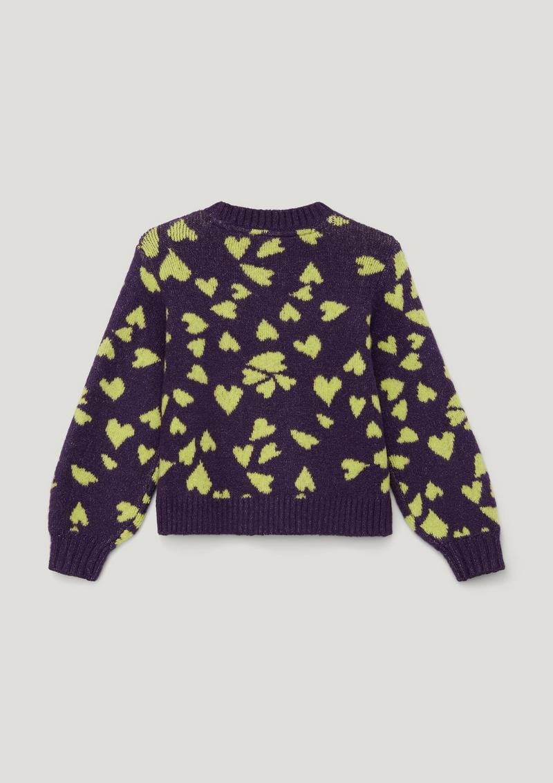 s.Oliver Strickpullover mit Herz-Muster - lila