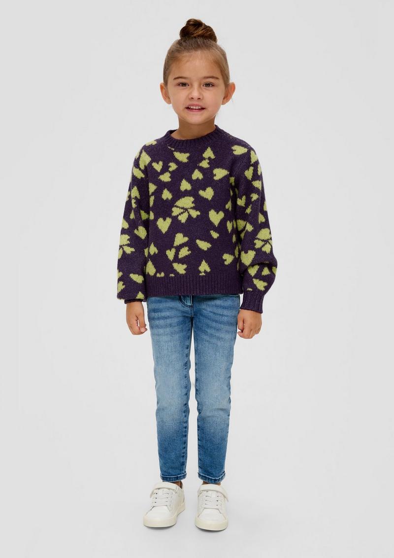 s.Oliver Strickpullover mit Herz-Muster - lila