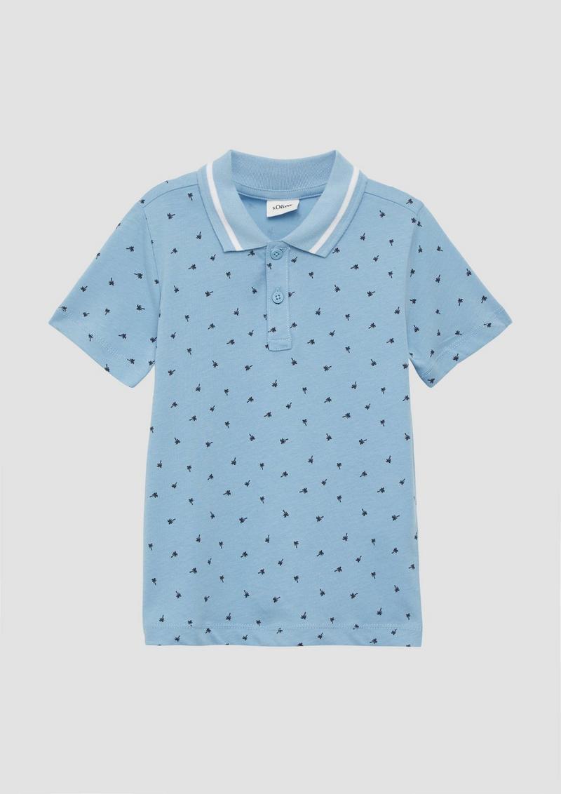 s.Oliver Poloshirt mit All-over-Print - himmelblau