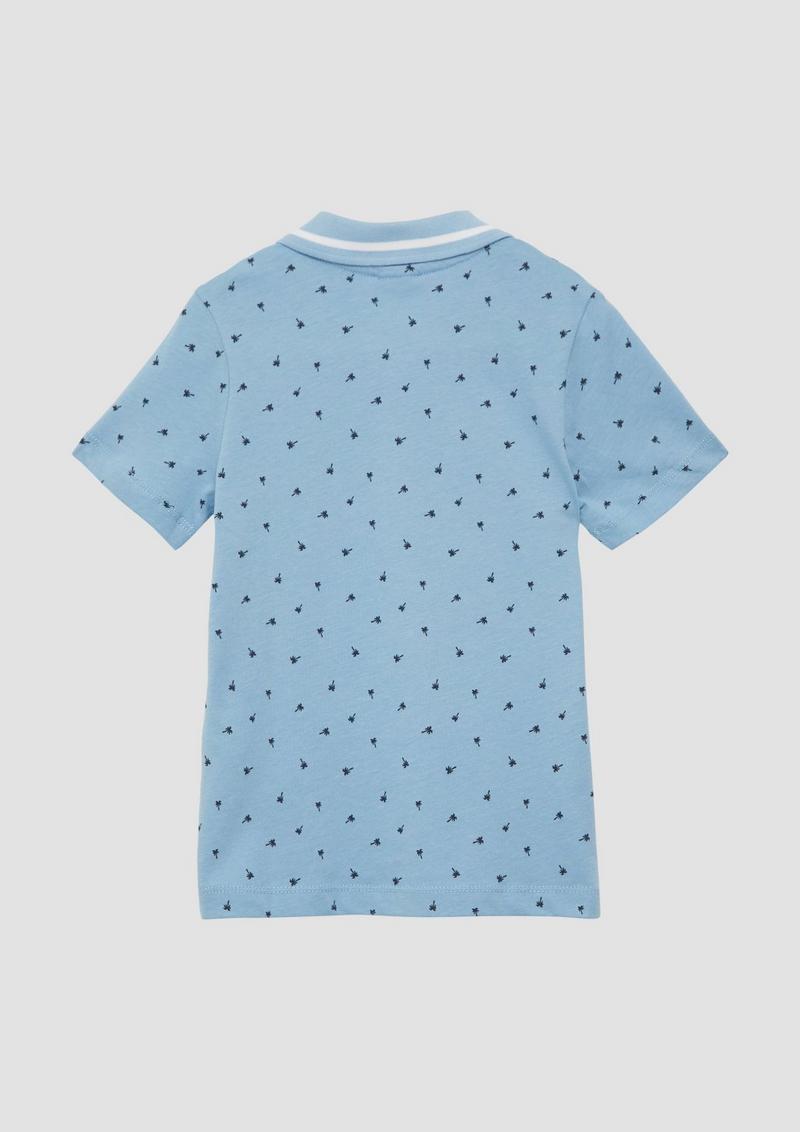 s.Oliver Poloshirt mit All-over-Print - himmelblau