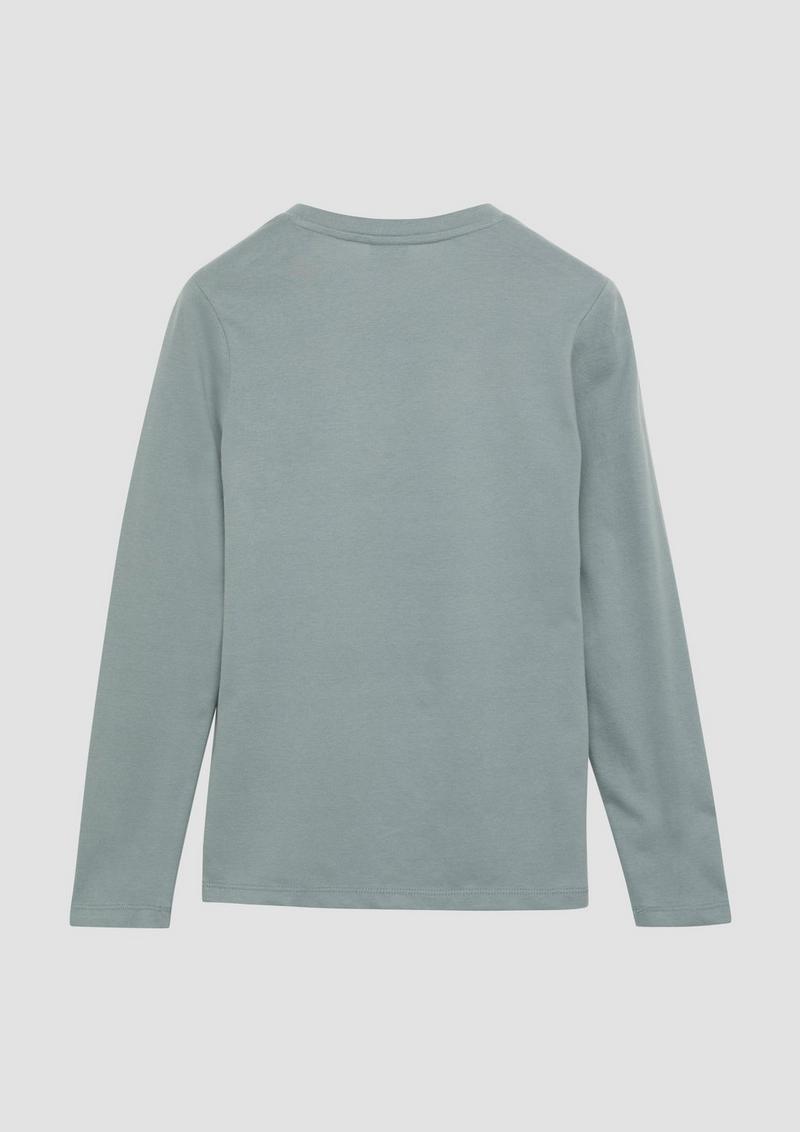 s.Oliver Langarmshirt mit Front-Print - blassblau