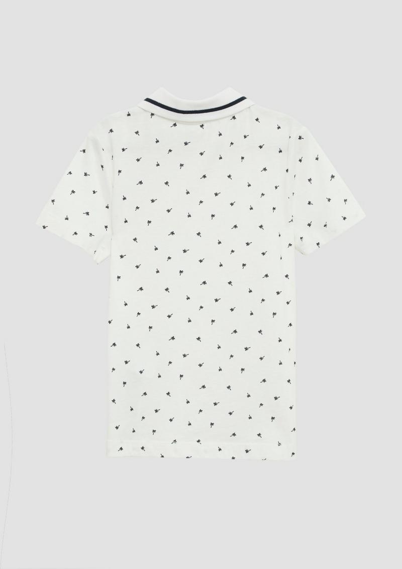 s.Oliver Poloshirt mit All-over-Print - weiß