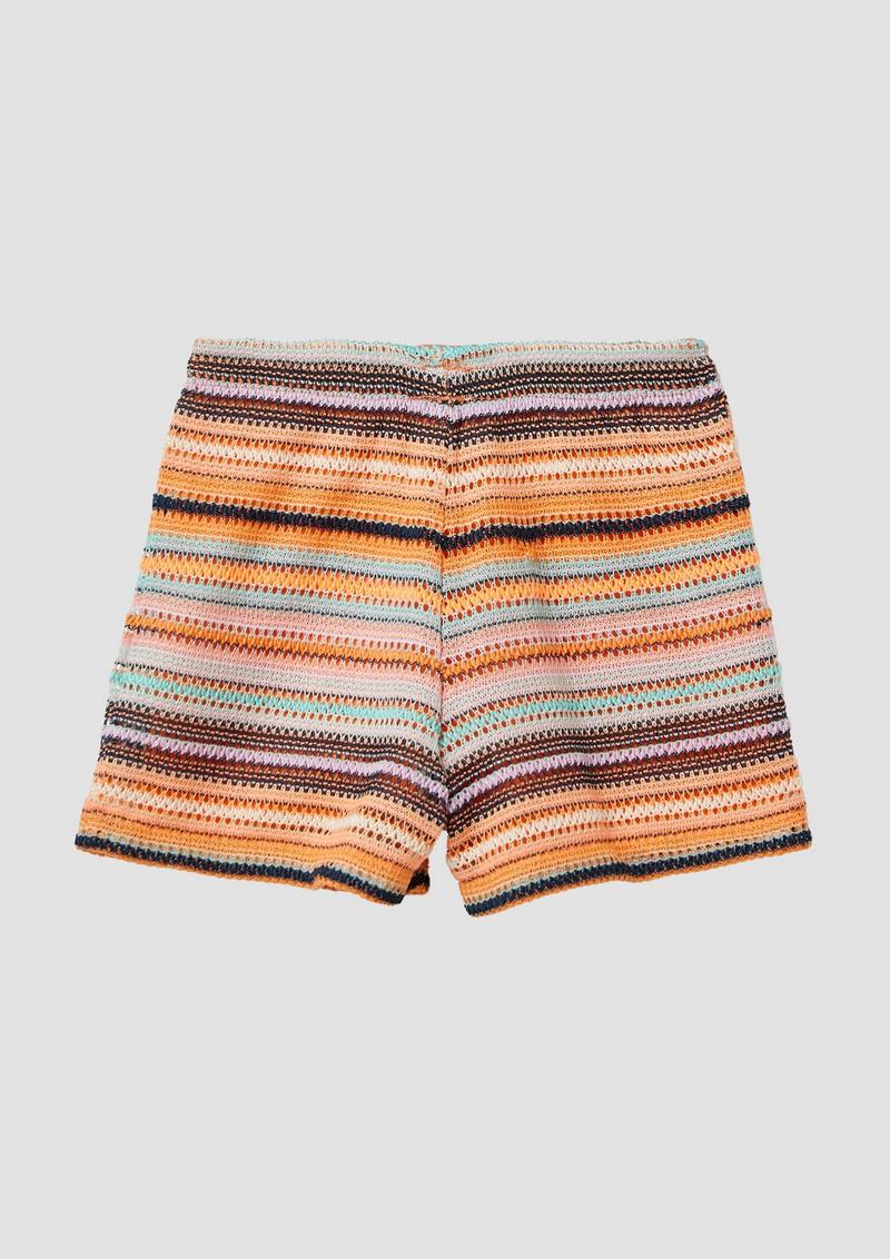s.Oliver Wide-Leg-Shorts mit gestrickten Streifen und Jerseyfutter - mehrfarbig