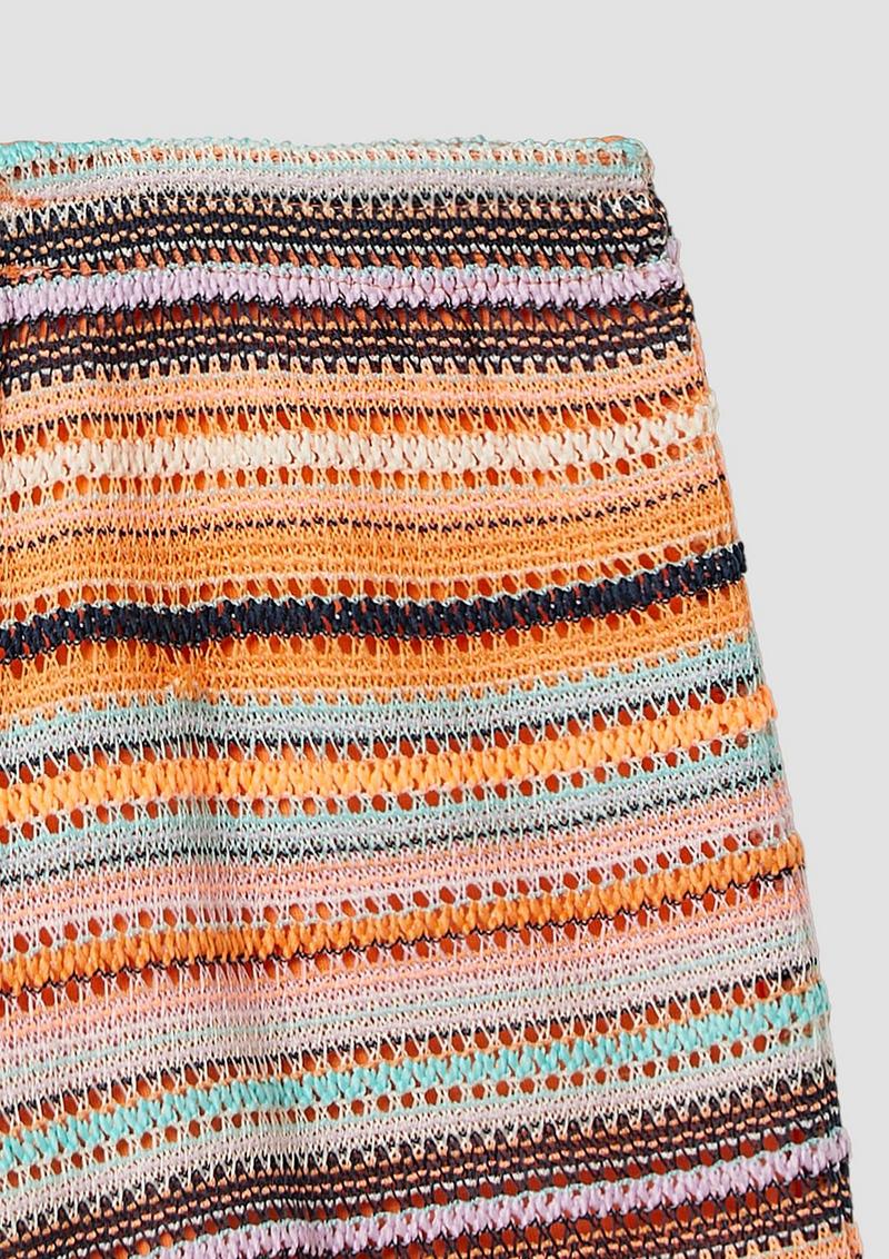 s.Oliver Wide-Leg-Shorts mit gestrickten Streifen und Jerseyfutter - mehrfarbig
