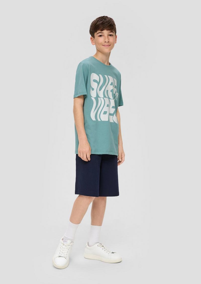 s.Oliver T-Shirt mit Frontprint - helles petrol