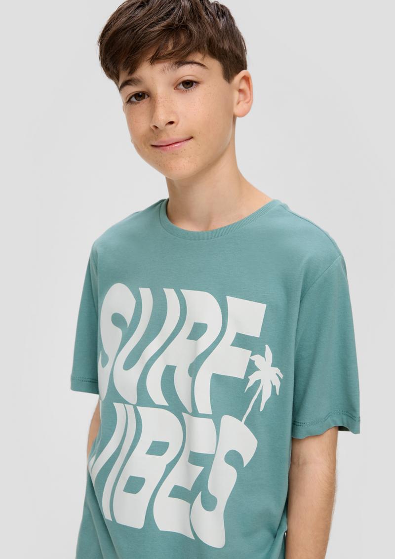 s.Oliver T-Shirt mit Frontprint - helles petrol