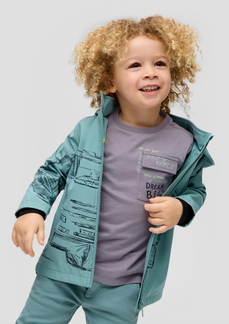 s.Oliver T-Shirt mit Brusttasche - grau