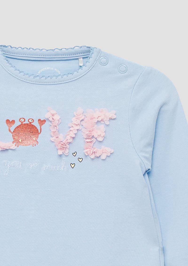 s.Oliver Weiches Longsleeve mit Artwork - himmelblau