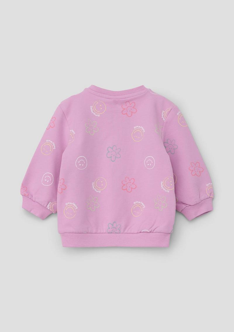 s.Oliver Sweatshirt mit All-over-Smiley®-Print - rosa