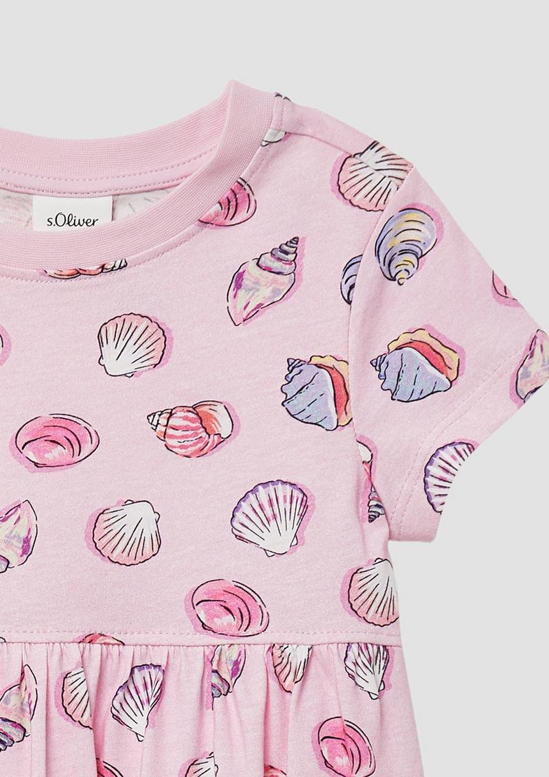 s.Oliver Ausgestelltes Jersey-Kleid mit All-over-Print - zartrosa