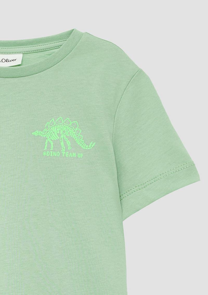 s.Oliver T-Shirt mit kleinem Brustprint - hellgrün