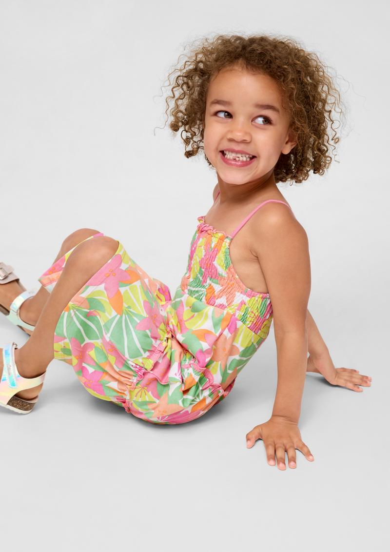 s.Oliver Kleid mit elastischem Smok-Detail - weiß