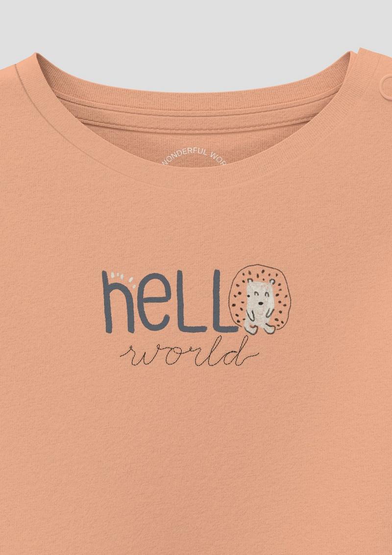s.Oliver Unisex Baumwoll-Shirt mit Frontprint - mango