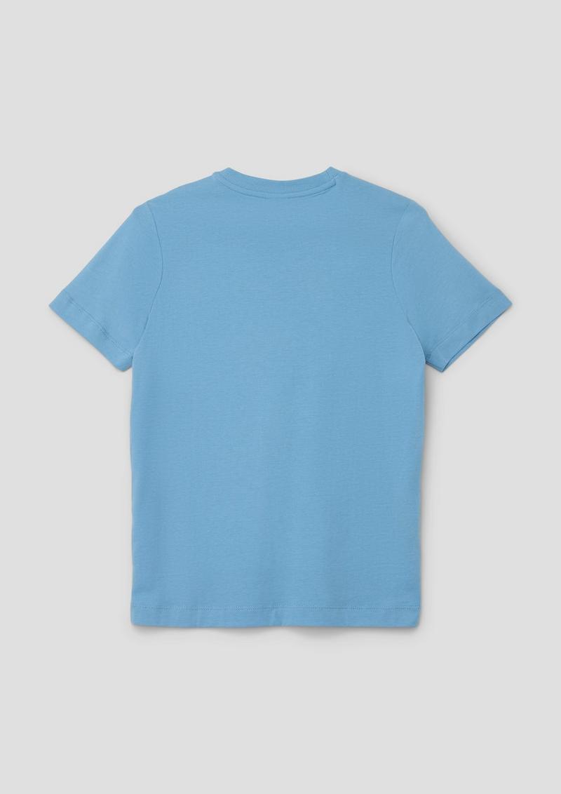 s.Oliver Baumwollshirt mit Frontprint - hellblau