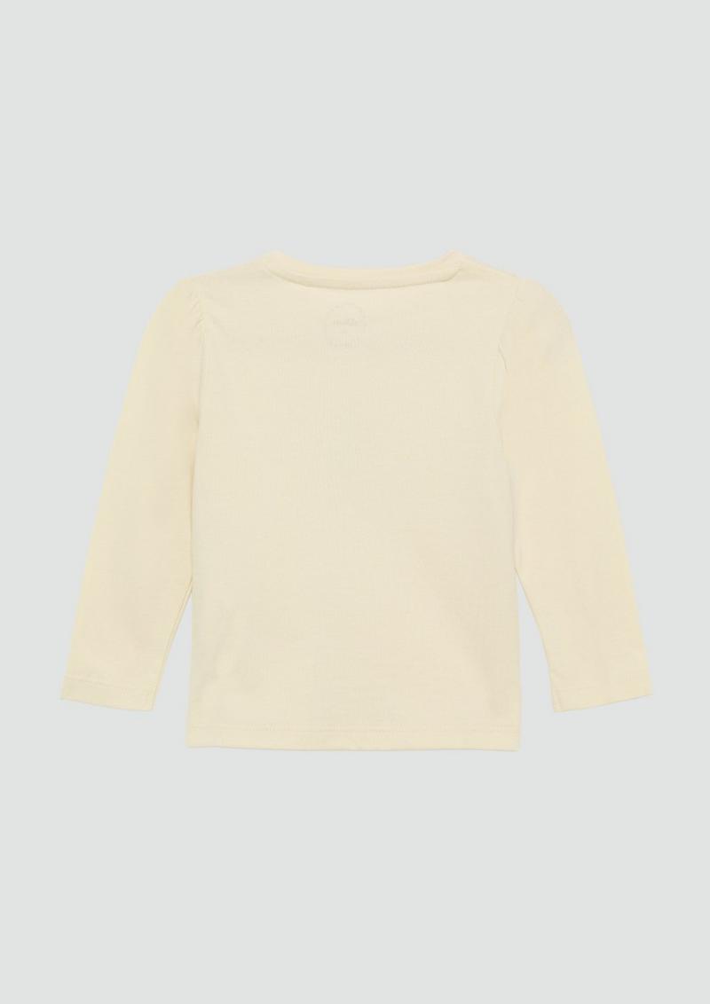 s.Oliver Langarmshirt mit Glitzer-Print - helles sand