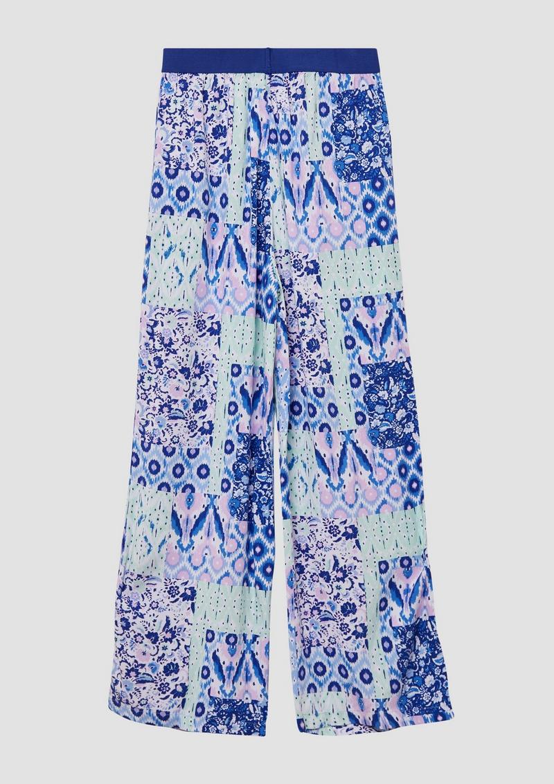 s.Oliver Wide-Leg-Hose aus Viskose im Loose Fit - blau