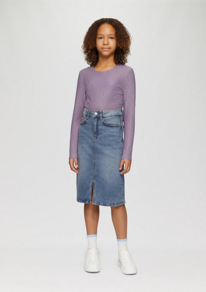 s.Oliver Knielanger Jeansrock mit Schlitz - blau