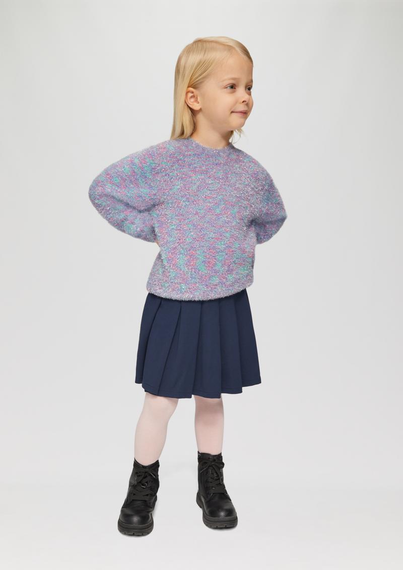 s.Oliver Flauschiger Strickpullover aus Effekt-Garn mit Glitzer - altrosa