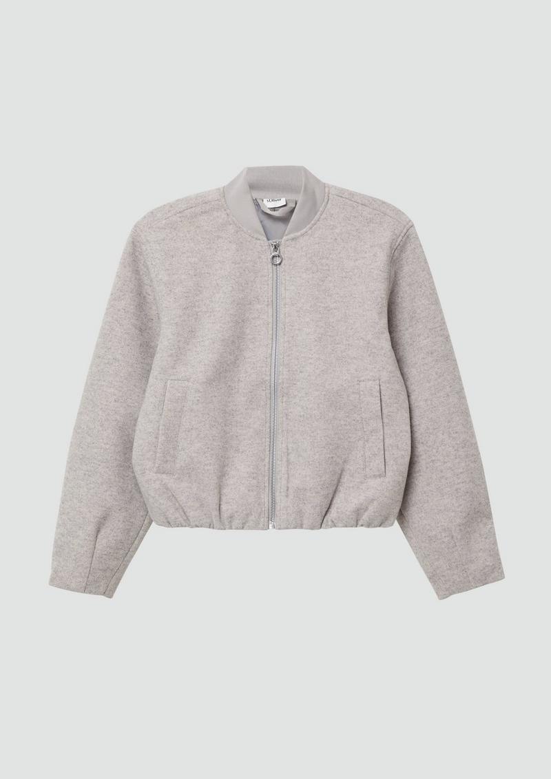 s.Oliver Loose-Fit-Collegejacke in Wolloptik - schiefergrau