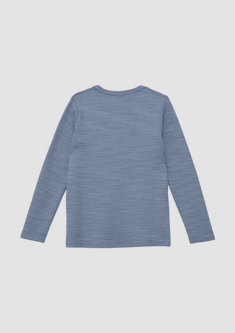 s.Oliver Strukturiertes Langarmshirt mit Frontprint - blassblau