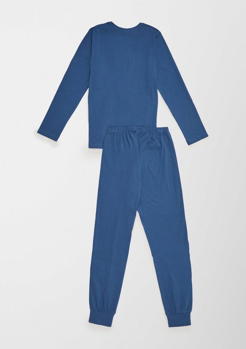 s.Oliver Pyjama mit Frontprint - royalblau