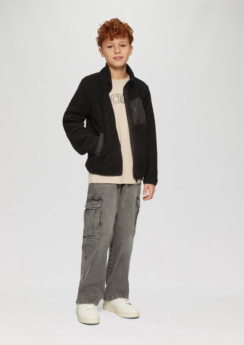 s.Oliver Weiches Baumwoll-Longsleeve mit 3D-Print - beige