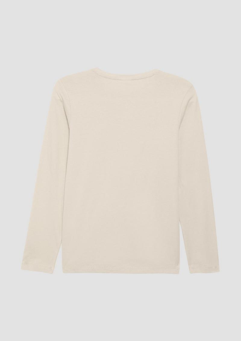 s.Oliver Weiches Baumwoll-Longsleeve mit 3D-Print - beige