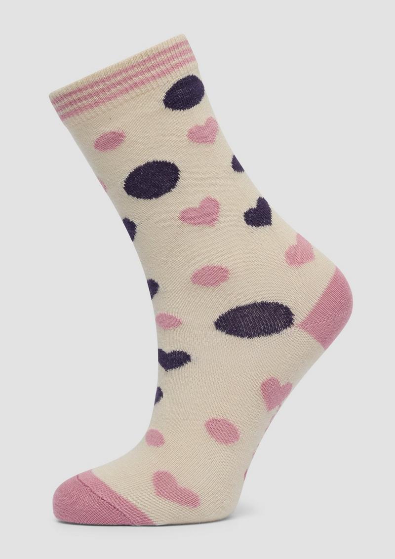 s.Oliver Gemusterte Langschaftsocken im 6er-Pack - rosa