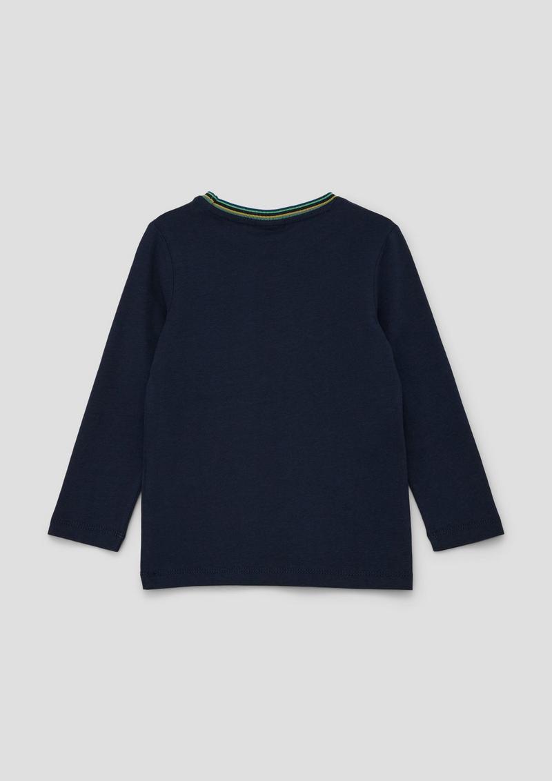 s.Oliver Longsleeve mit Schrift-Print - navy