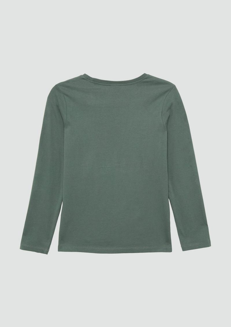 s.Oliver Langarmshirt mit Frontprint - dunkles salbeigrün
