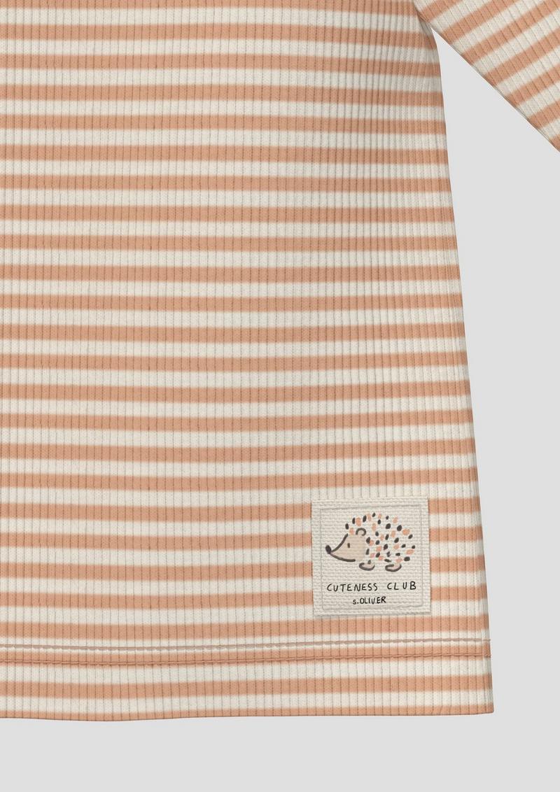 s.Oliver Unisex Langarmshirt aus Baumwoll-Rippware - mango