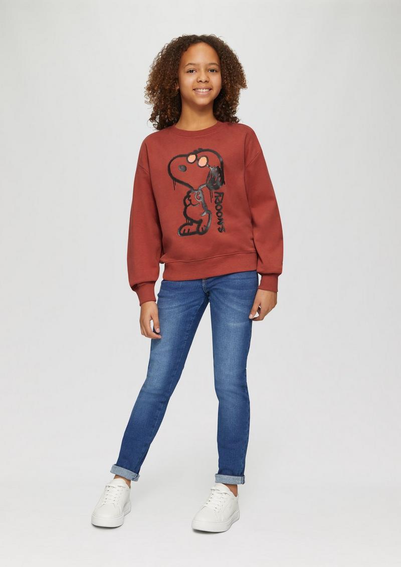 s.Oliver Peanuts®-Sweatshirt in Oversize - rubinrot