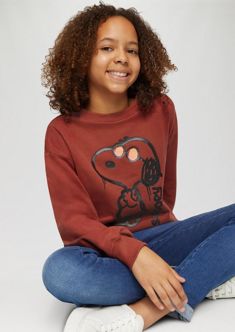 s.Oliver Peanuts®-Sweatshirt in Oversize - rubinrot