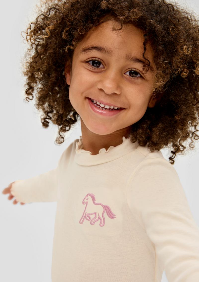 s.Oliver Longsleeve mit Rollsaum - helles sand