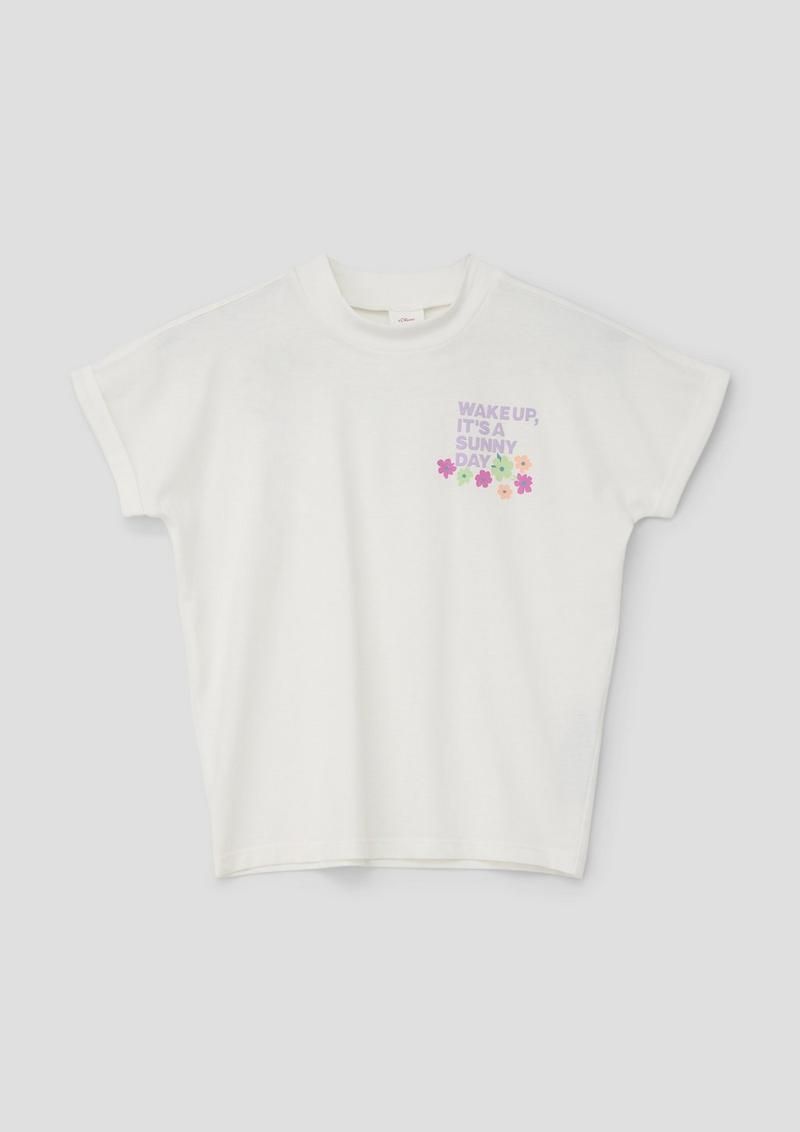 s.Oliver T-Shirt mit Frontprint - ecru