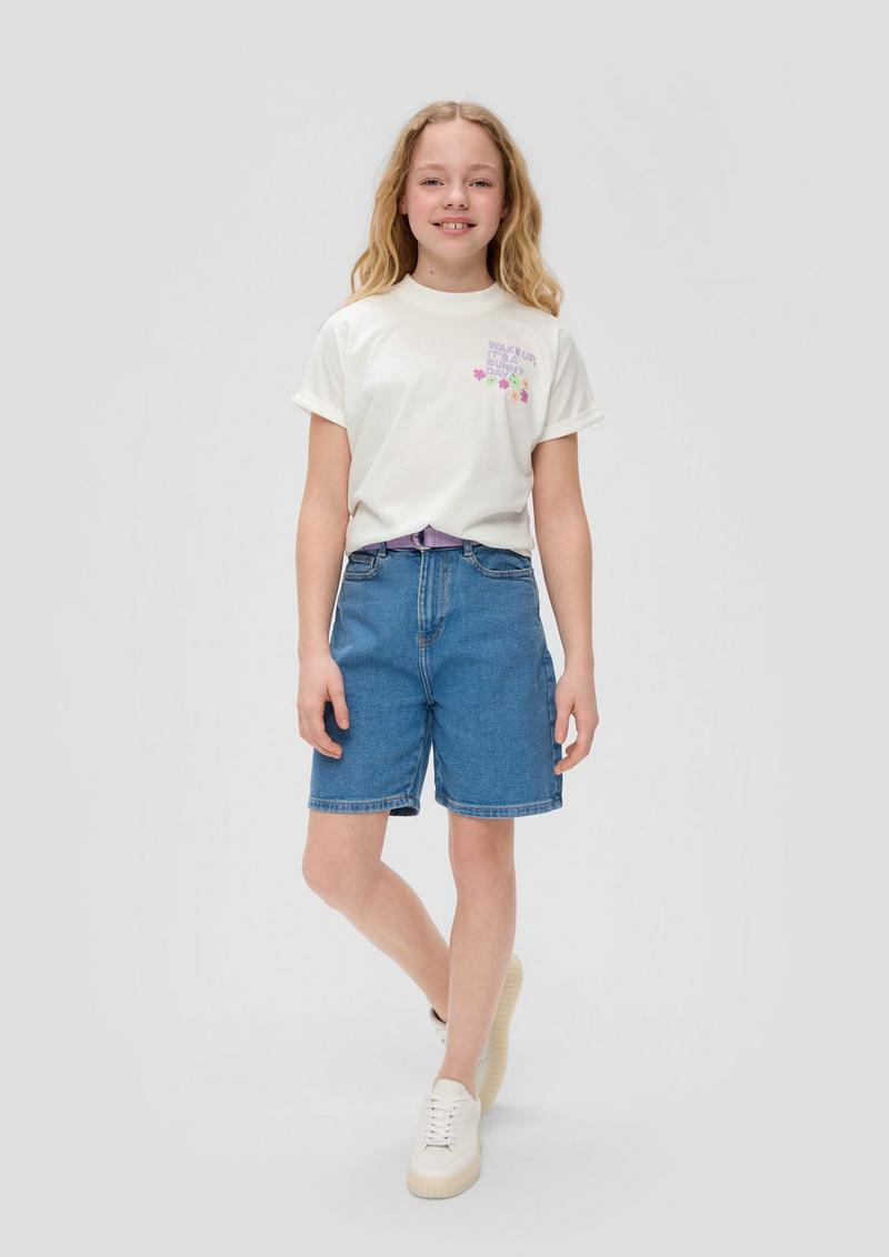 s.Oliver T-Shirt mit Frontprint - ecru